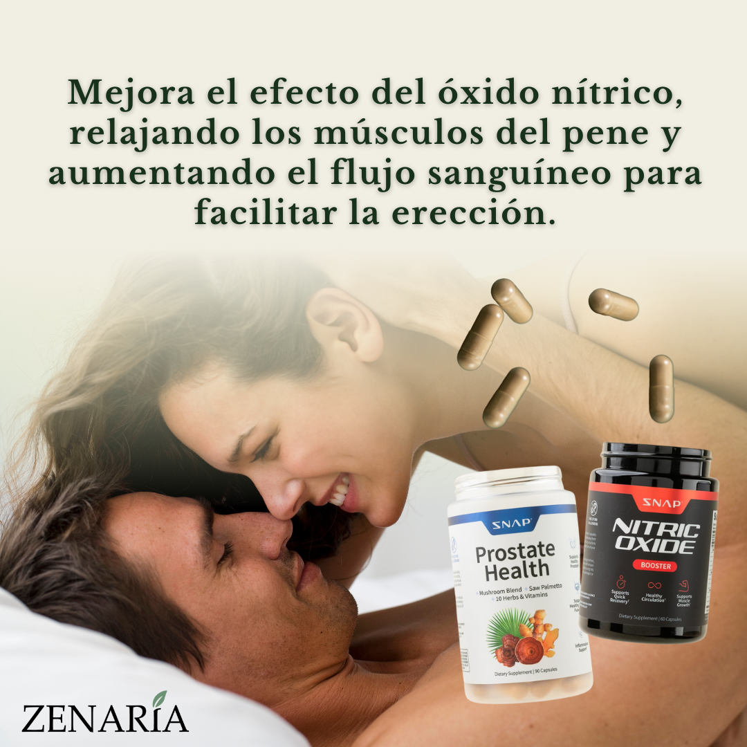 SNAP SUPPLEMENTS: APOYO A LA PRÓSTATA + REFUERZO DE ÓXIDO NÍTRICO