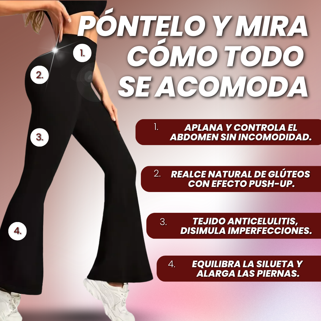 LEGGINGS ACAMPANADOS CON FAJA INTERNA ALTA