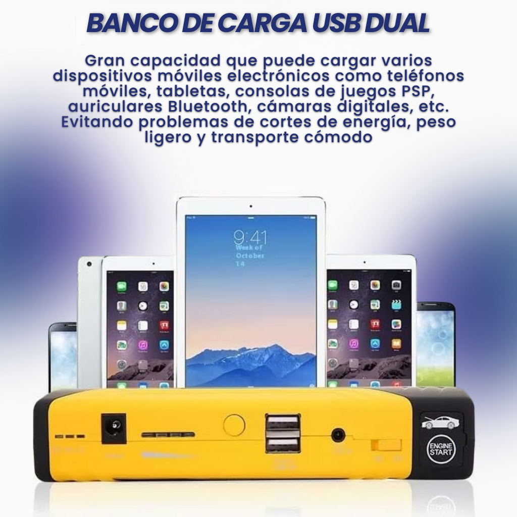 ARRANCADOR DE AUTOS Y COMPRESOR 5 EN 1