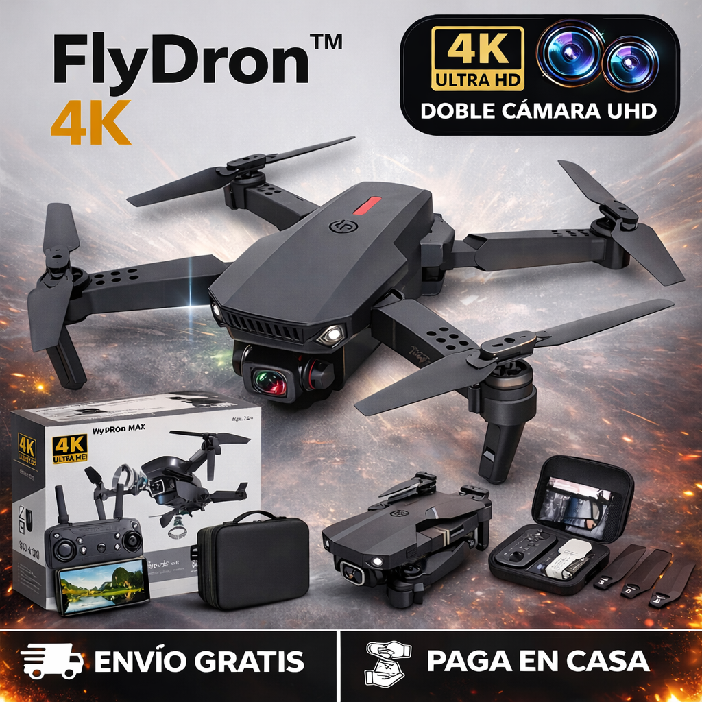FlyDron™ 2026 - Doble Camara 4K Pro 2 Baterias