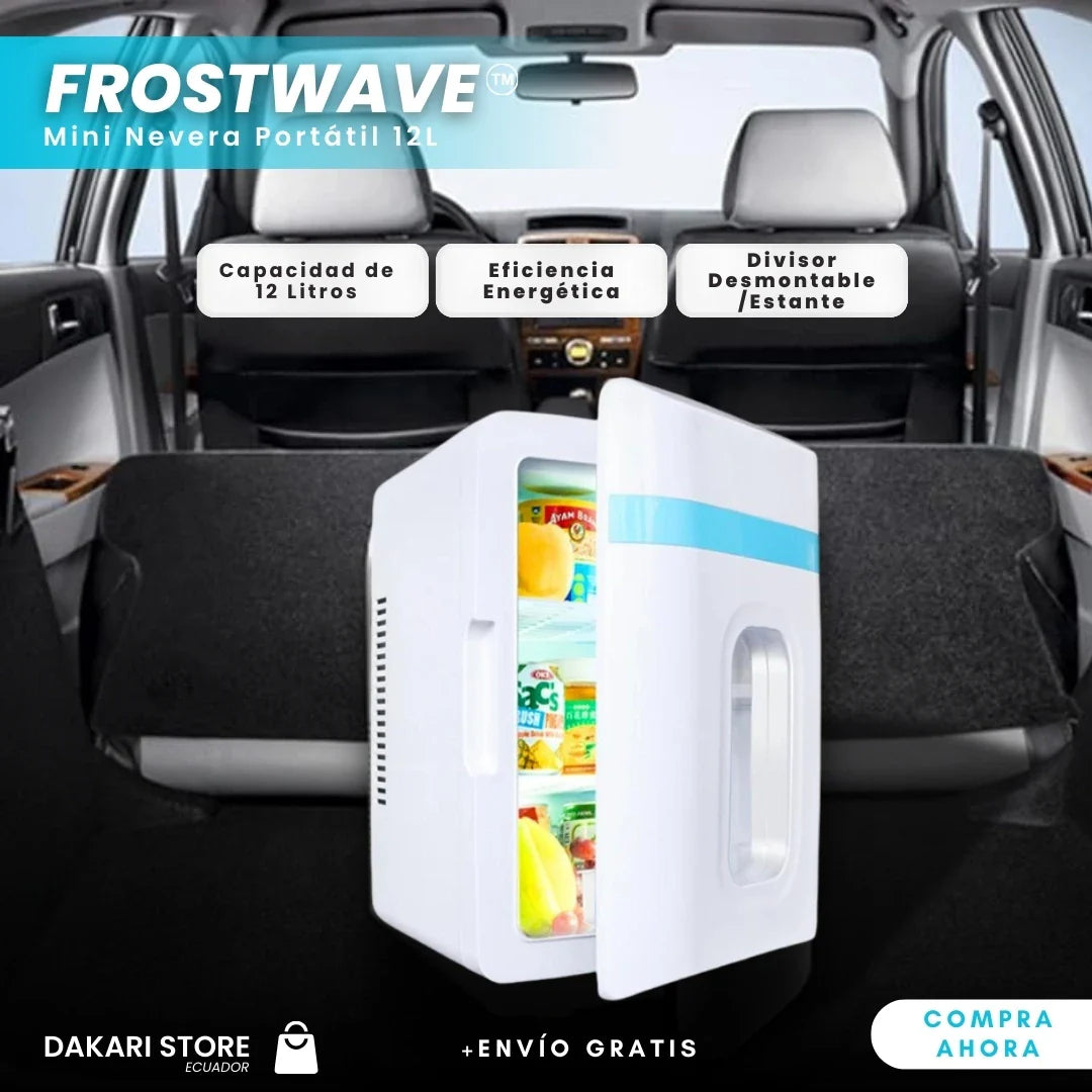 FrostWave™: Mini Nevera Portátil 12L para Coche y Hogar