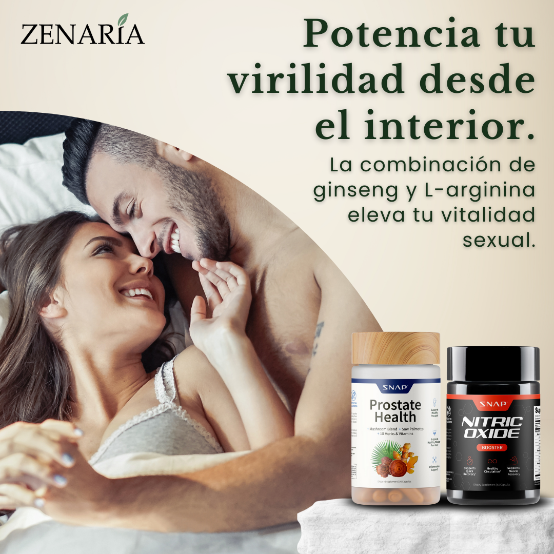 SNAP SUPPLEMENTS: APOYO A LA PRÓSTATA + REFUERZO DE ÓXIDO NÍTRICO