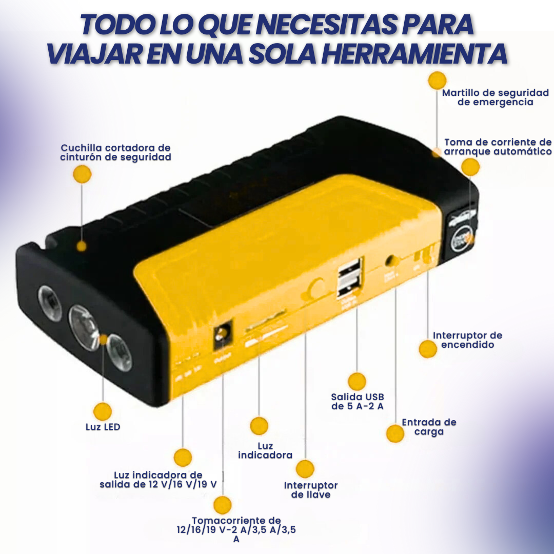 ARRANCADOR DE AUTOS Y COMPRESOR 5 EN 1